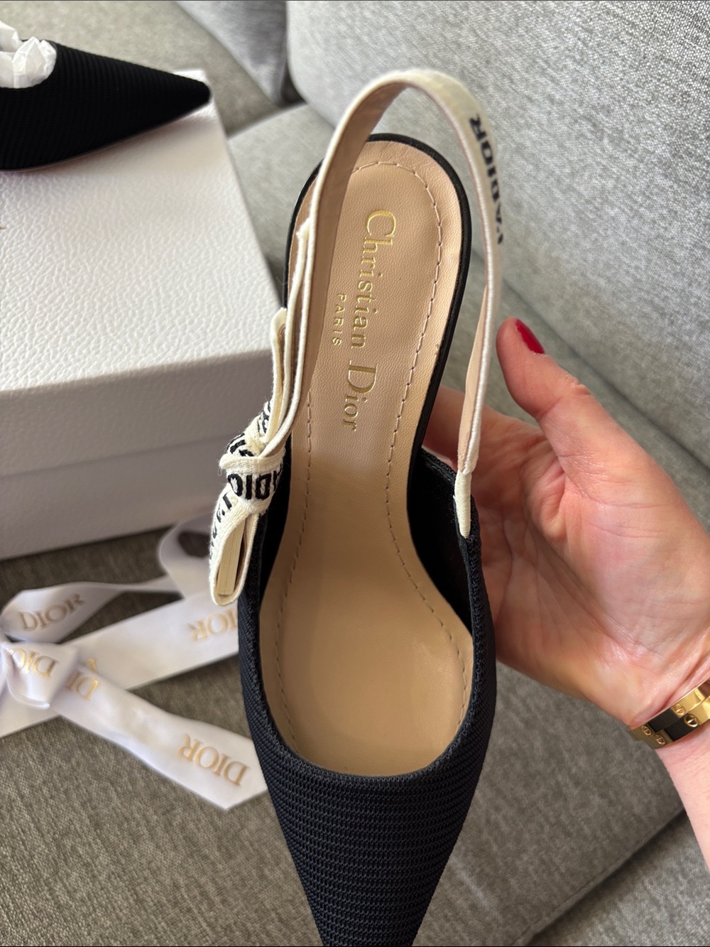 Dior Christian Dior Black J'Adior Slingback Kitten Heel Pumps 36 1/2 EU - NWT - Picture 3 of 15